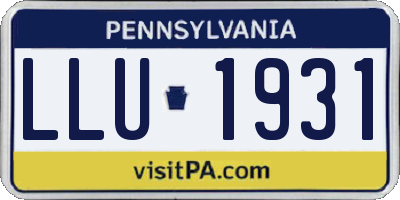 PA license plate LLU1931