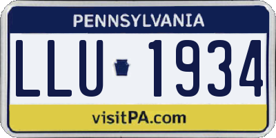 PA license plate LLU1934