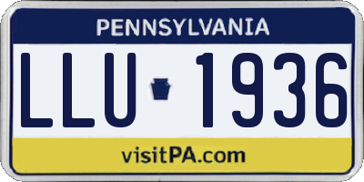 PA license plate LLU1936
