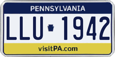 PA license plate LLU1942