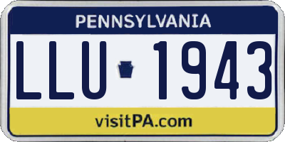 PA license plate LLU1943