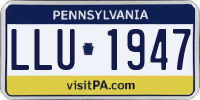 PA license plate LLU1947