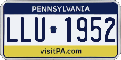 PA license plate LLU1952
