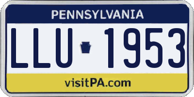 PA license plate LLU1953