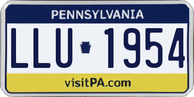 PA license plate LLU1954