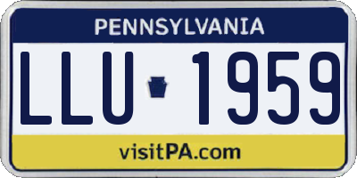 PA license plate LLU1959