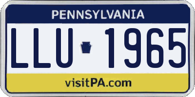 PA license plate LLU1965