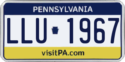 PA license plate LLU1967