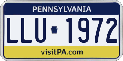 PA license plate LLU1972