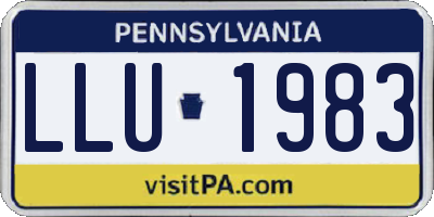 PA license plate LLU1983
