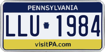 PA license plate LLU1984