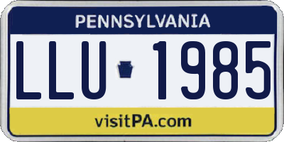 PA license plate LLU1985