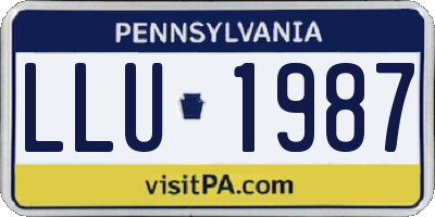 PA license plate LLU1987
