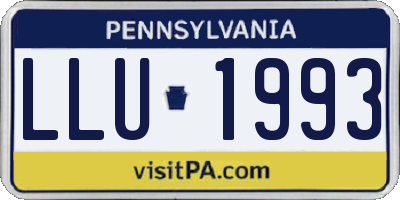 PA license plate LLU1993