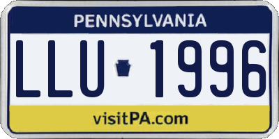 PA license plate LLU1996