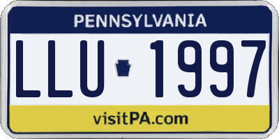 PA license plate LLU1997