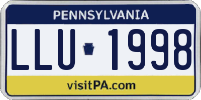 PA license plate LLU1998