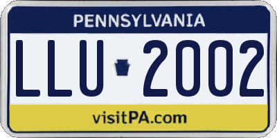 PA license plate LLU2002