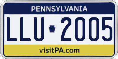 PA license plate LLU2005