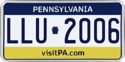 PA license plate LLU2006