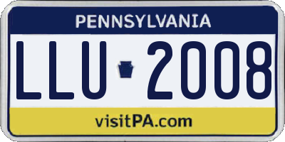 PA license plate LLU2008