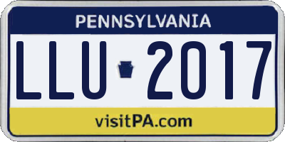 PA license plate LLU2017