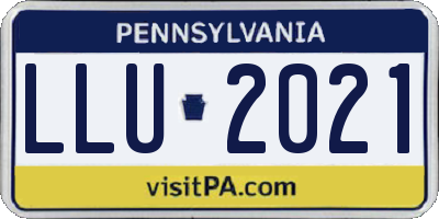 PA license plate LLU2021