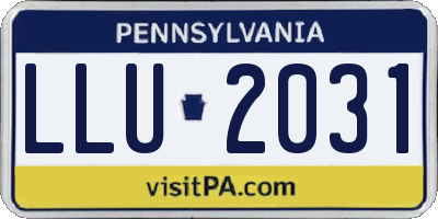PA license plate LLU2031