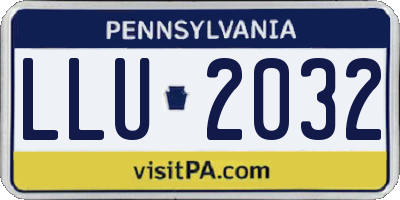 PA license plate LLU2032