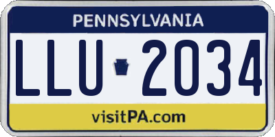 PA license plate LLU2034