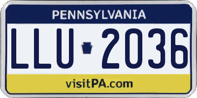 PA license plate LLU2036