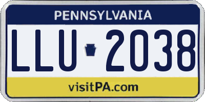 PA license plate LLU2038
