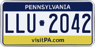 PA license plate LLU2042
