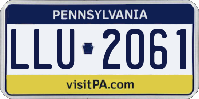 PA license plate LLU2061