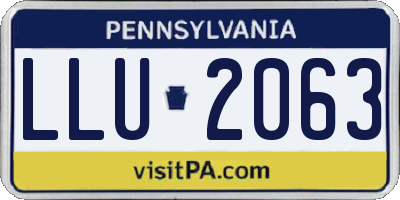 PA license plate LLU2063