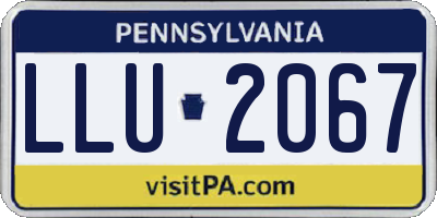 PA license plate LLU2067