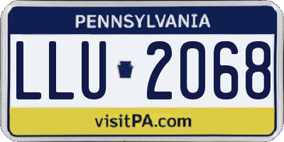 PA license plate LLU2068
