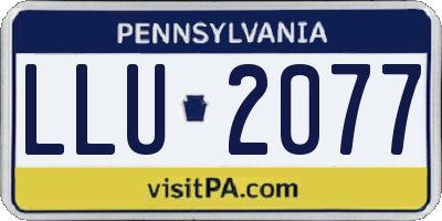 PA license plate LLU2077