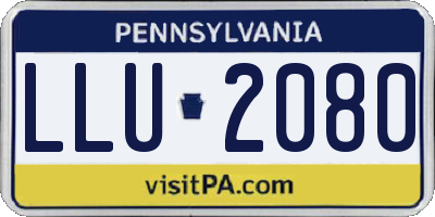PA license plate LLU2080