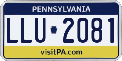 PA license plate LLU2081