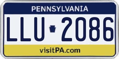 PA license plate LLU2086