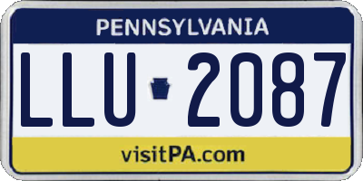 PA license plate LLU2087