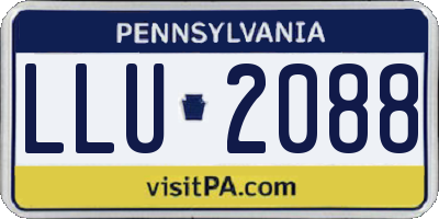 PA license plate LLU2088