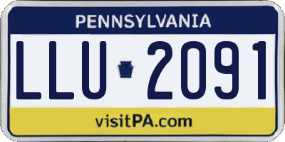 PA license plate LLU2091