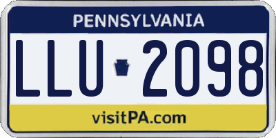 PA license plate LLU2098