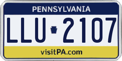 PA license plate LLU2107