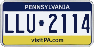 PA license plate LLU2114