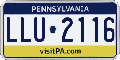 PA license plate LLU2116