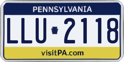 PA license plate LLU2118