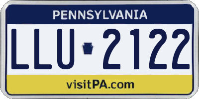 PA license plate LLU2122